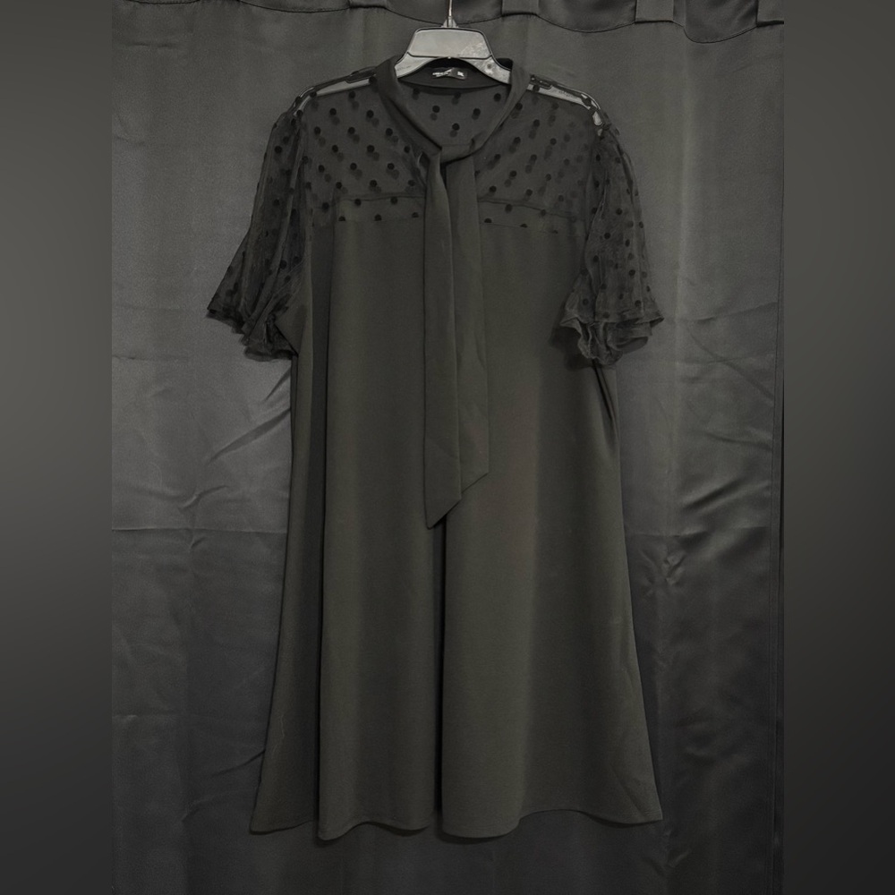 Elegant Black Sheer Sleeve Dress